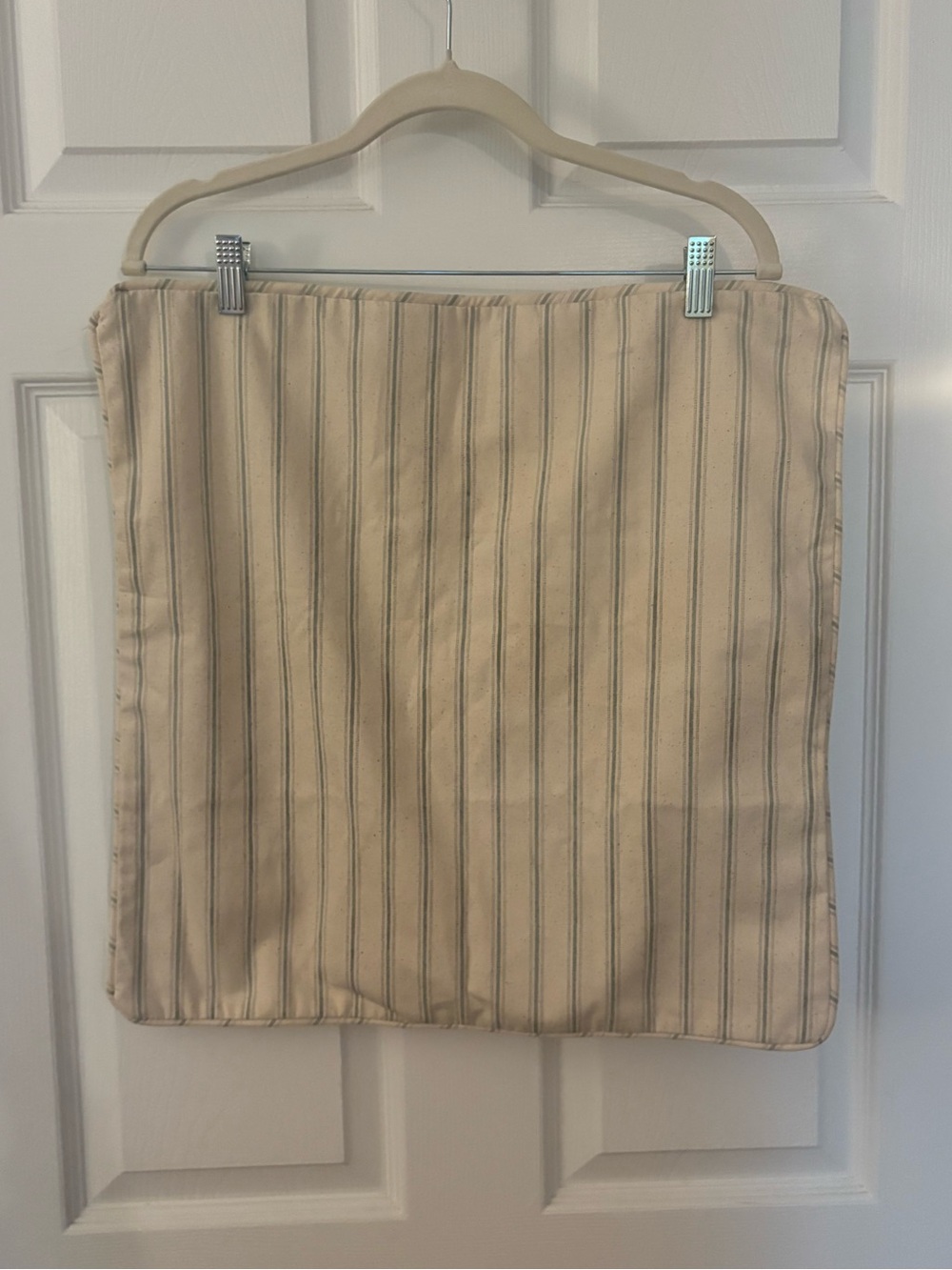 Ballard Designs Striped Cream Decorative Pillow Cover - Neutral Home Bedding